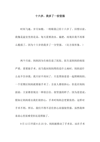 十六岁-我多了一份坚强