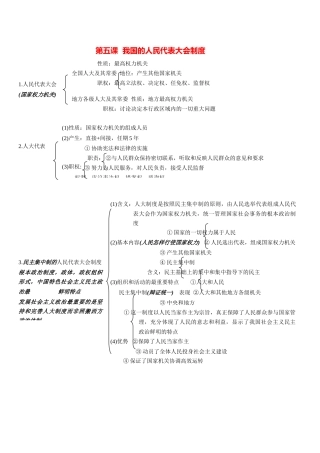 第五课  我国的人民代表大会制度