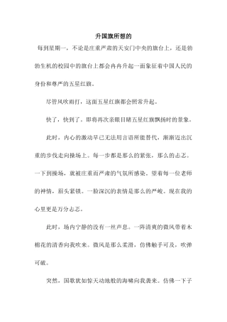 升国旗所想的