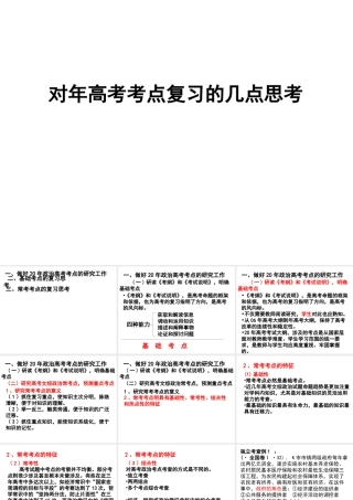 对高考考点复习的几点思考