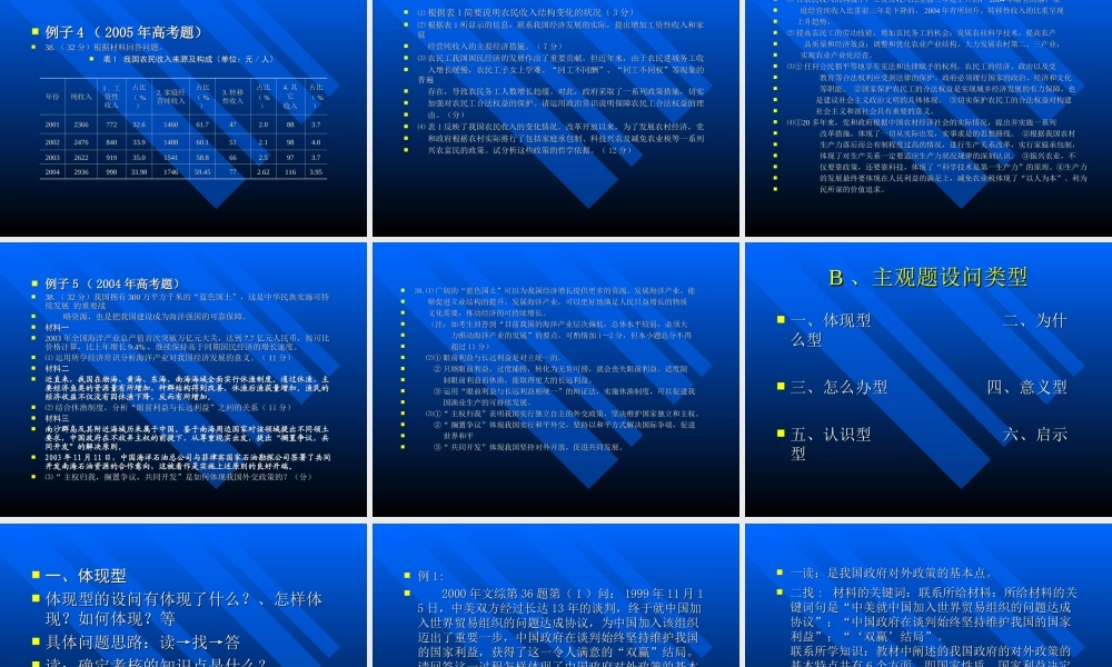 方法比知识更重要——政治主观题解题思路与类型