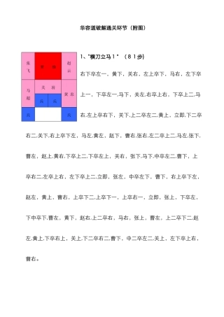 华容道24局最佳解法