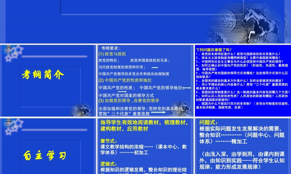 高三政治复习 我国的政党和政党制度