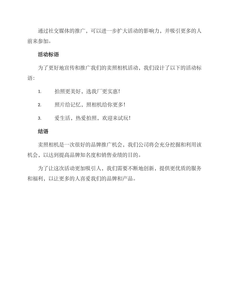 卖照相机活动策划方案_第3页