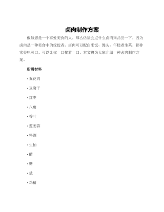 卤肉制作方案