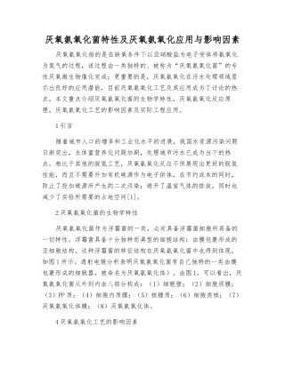 厌氧氨氧化菌特性及厌氧氨氧化应用与影响因素