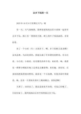 去乡下玩的一天