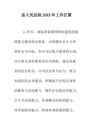 县人民法院2025年工作打算--精编范文