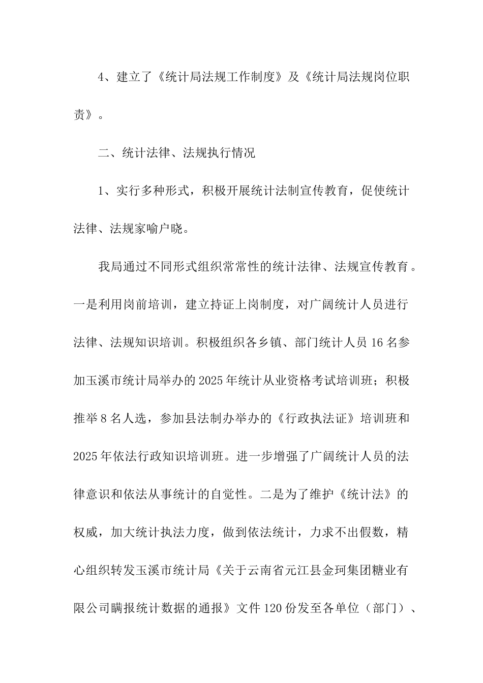 县统计局2025年专项执法自查报告_第2页