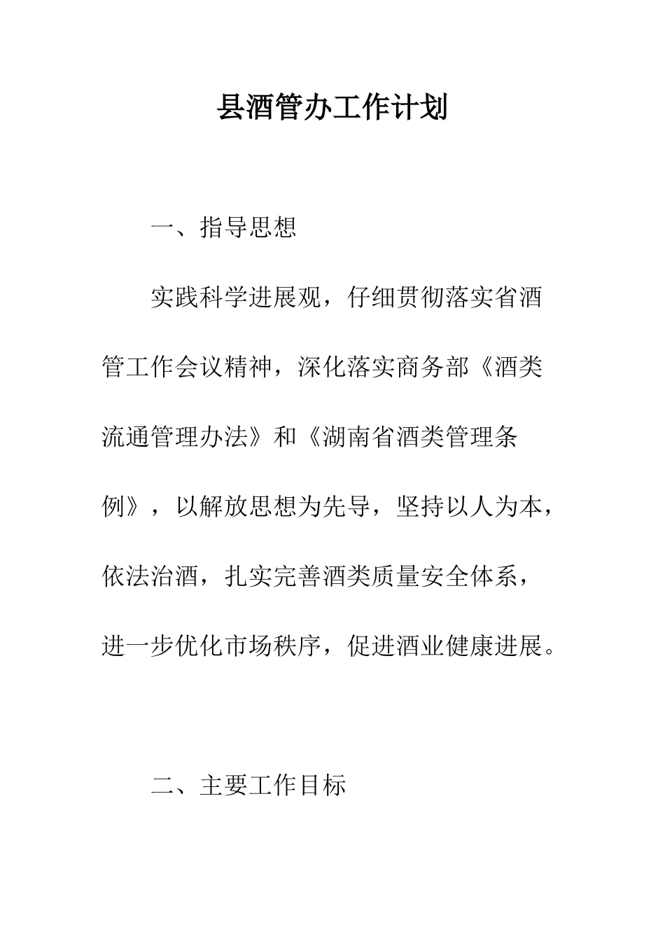 县酒管办工作计划--精编范文_第1页