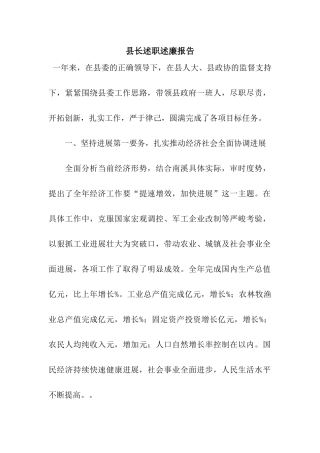 县长述职述廉报告