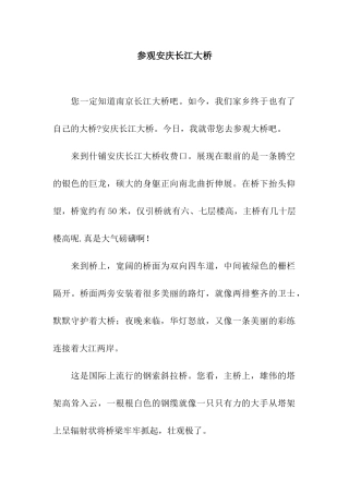 参观安庆长江大桥