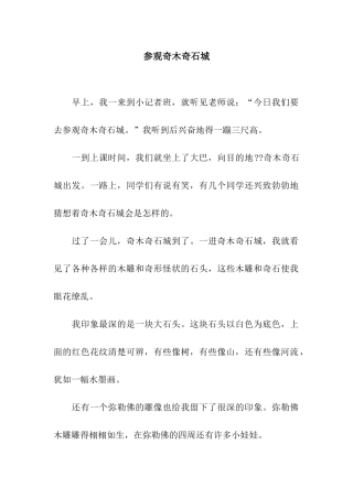 参观奇木奇石城
