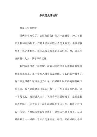 参观昆虫博物馆