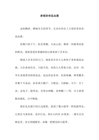 参观珍奇昆虫展