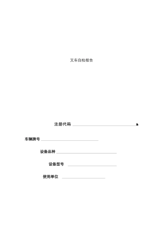 叉车自检报告69993