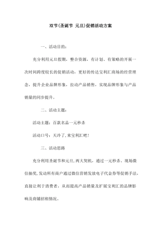 双节促销活动方案