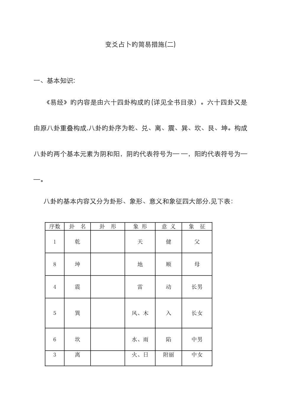 变爻占卜的简易方法_第1页