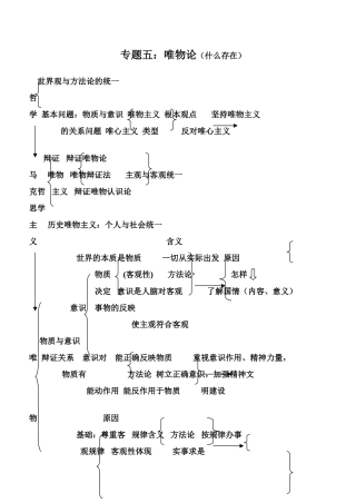 专题五唯物论（什么存在）