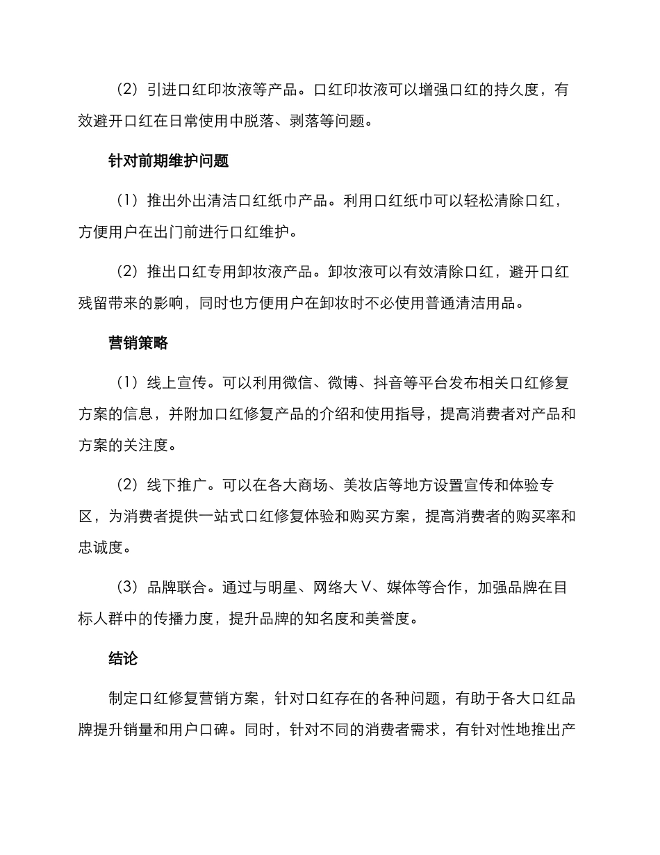 口红修复营销方案_第3页