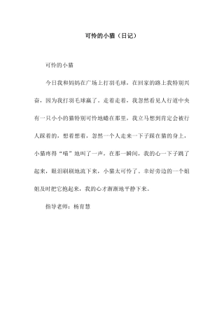 可怜的小猫(日记)