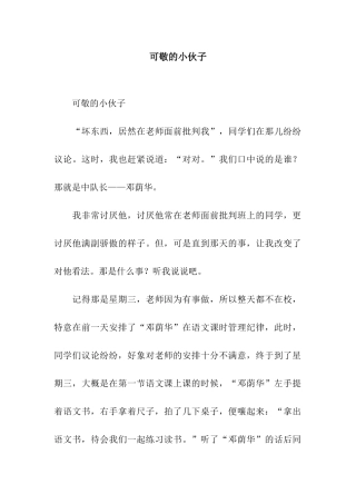 可敬的小伙子