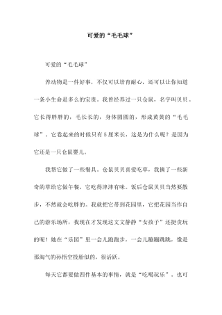 可爱的“毛毛球”