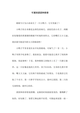 可爱的团团和彩彩