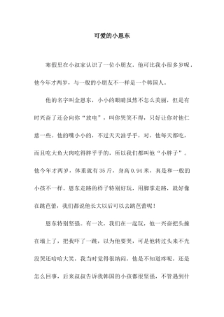 可爱的小恩东
