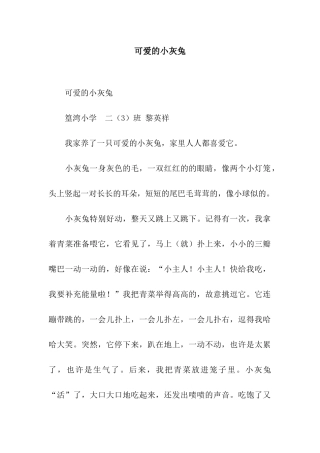 可爱的小灰兔