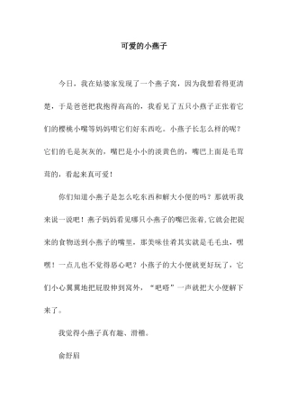 可爱的小燕子
