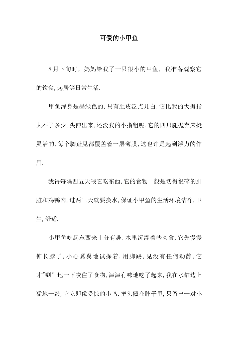 可爱的小甲鱼_第1页