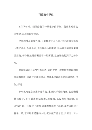 可爱的小甲鱼