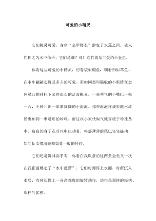 可爱的小精灵