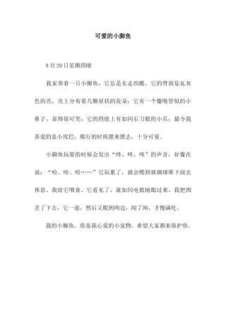 可爱的小脚鱼