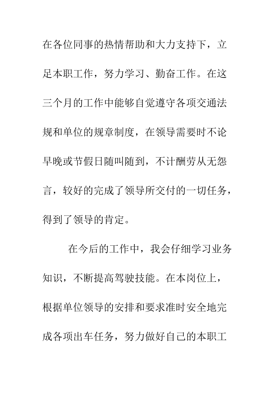 司机试用期工作总结范本--精编范文_第2页