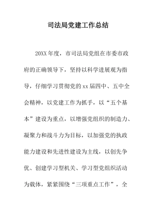 司法局党建工作总结--精编范文