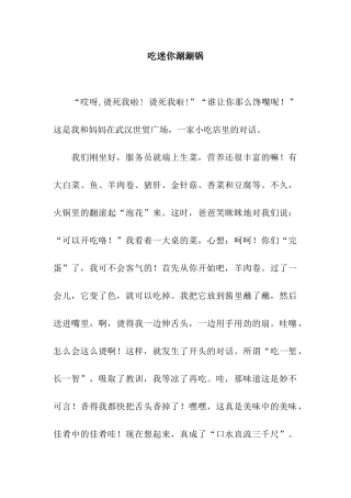 吃迷你涮涮锅