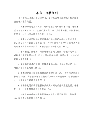 各部门考核细则