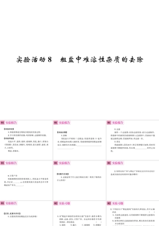 07 实验活动8  粗盐中难溶性杂质的去除