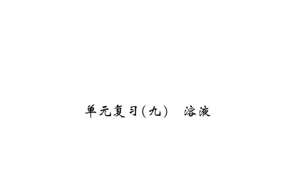09  单元复习(九)  溶液