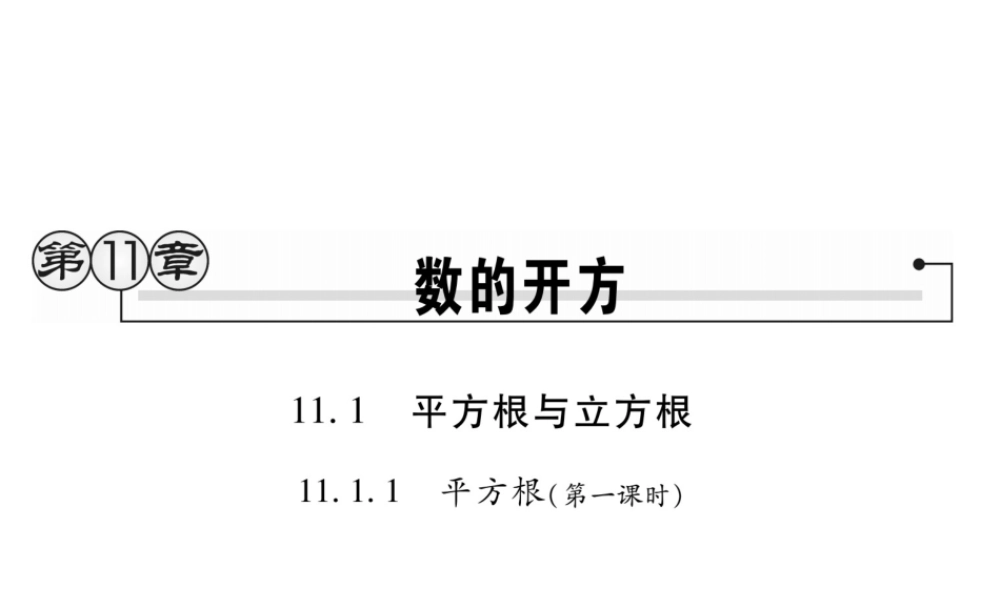 11.1.1 平方根(第一课时)