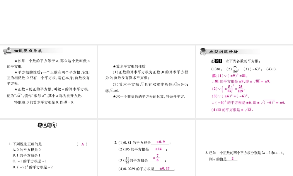 11.1.1 平方根(第一课时)