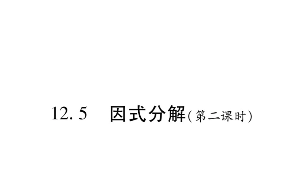 12.5 因式分解(第二课时)