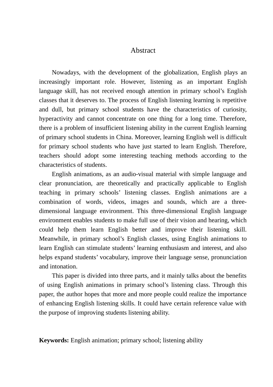 本科毕业设计（论文）_On the Effects of English Animation in Improving Primary School Students’ Listening Ability_第2页