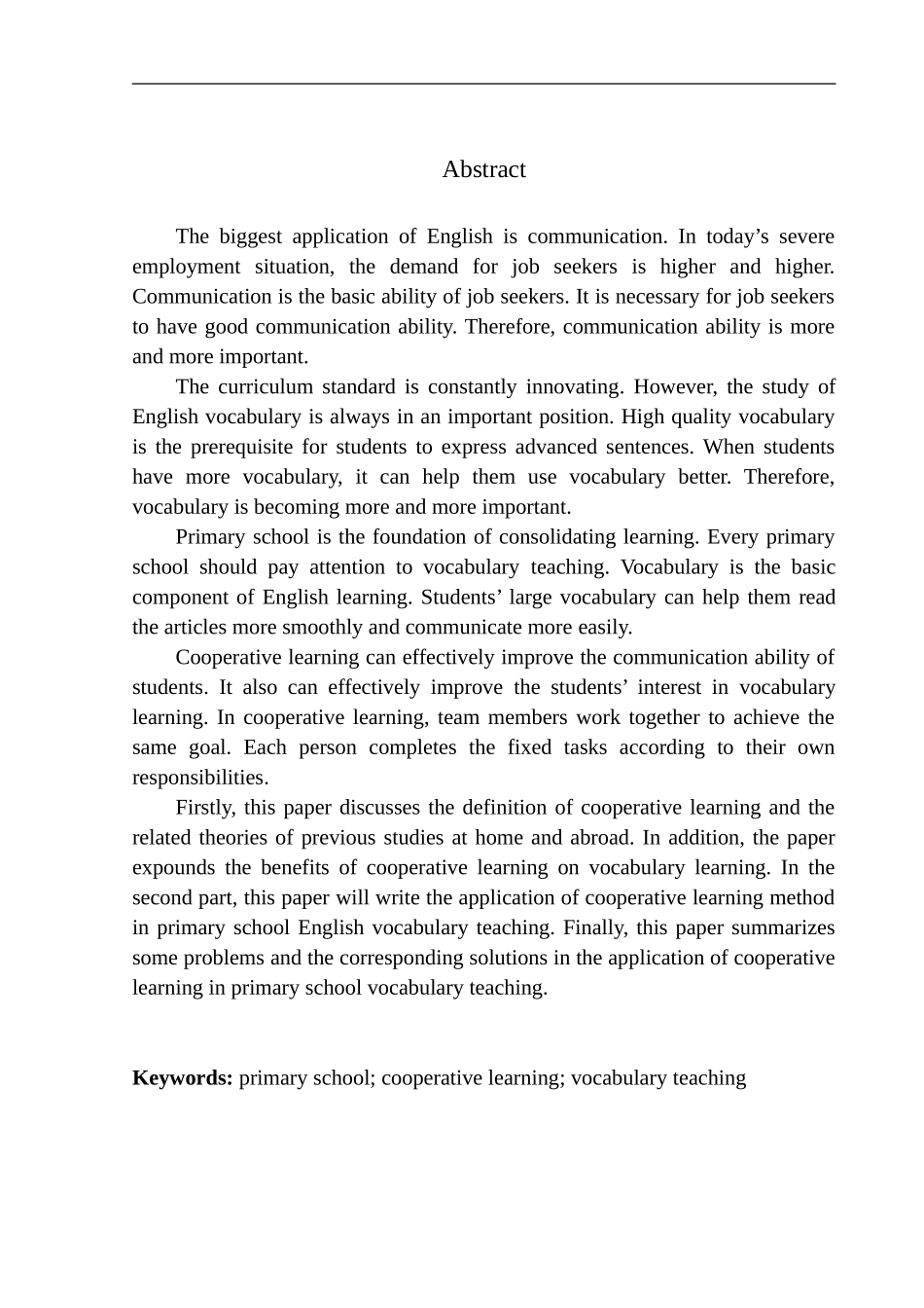本科毕业设计论文Application of Cooperative Learning in Primary School English Vocabulary Teaching_第2页