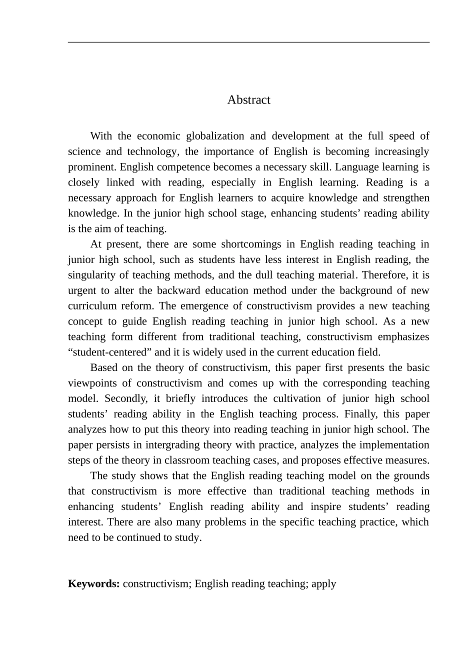 本科毕业设计论文On Application of Constructivism Theory in Junior High School English Reading Teaching_第2页