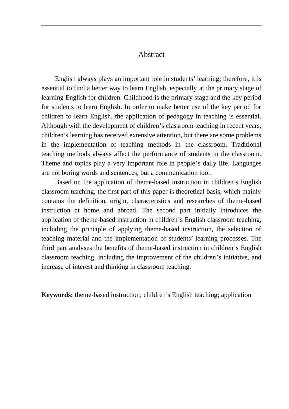 本科毕业设计论文On the Application of Theme-Based Instruction in Children’s English Classroom Teaching_第2页