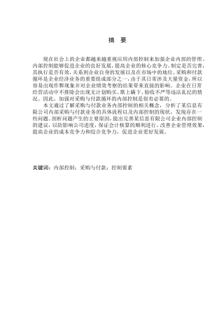 信息技术有限公司内部控制存在的问题及对策