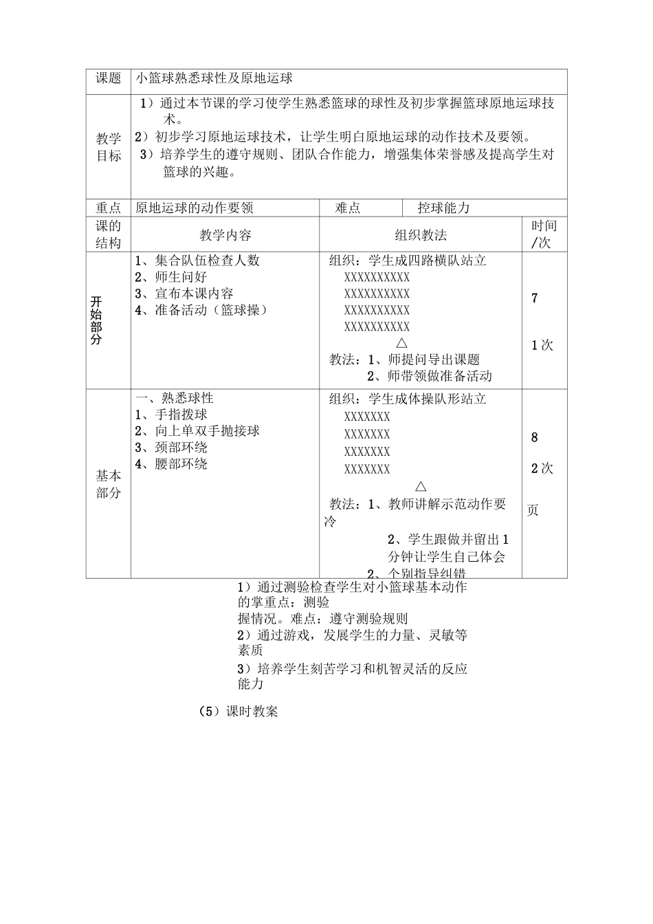 小篮球活动课教学设计_第3页
